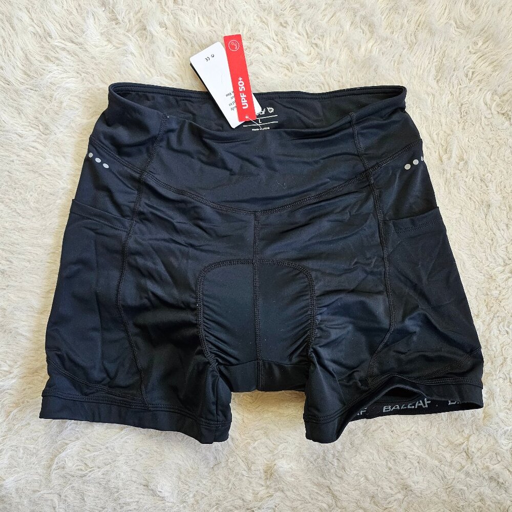 Baleaf Men’s Black 3D Padded UPF 50+ Cycling Shorts Size L